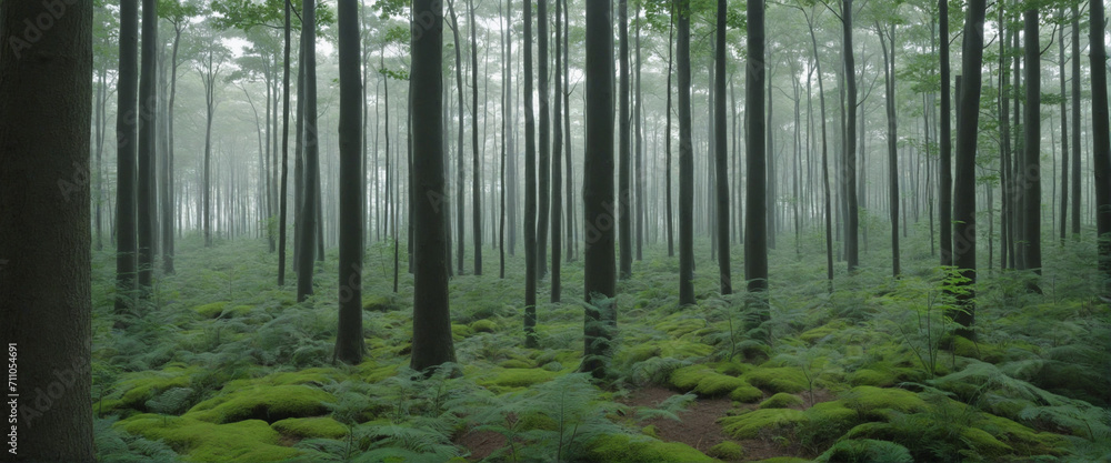 Fototapeta premium Promoting a Healthy Environment with Carbon-Neutral Policies and Preserving Biodiverse Forests.