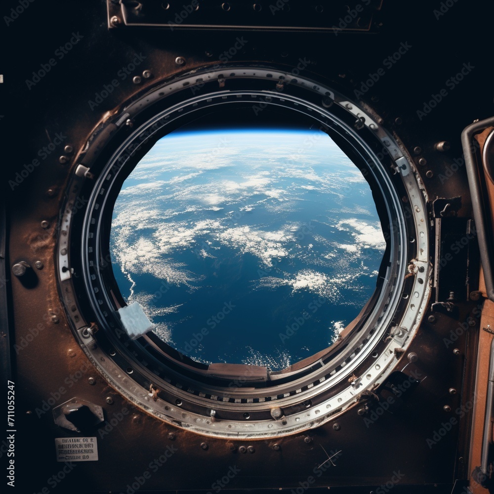 Astronaut's view of Earth through window of International Space Station