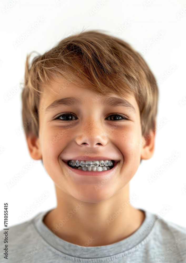 little smiling boy with metal braces on her teeth, bite correction, orthodontist, health, medicine, dentistry, oral cavity, straight, white, mouth, person, people, treatment, kid, child, children little smiling boy with metal braces on her teeth, bite correction, orthodontist, health, medicine, dentistry, oral cavity, straight, white, mouth, person, people, treatment, kid, child, children