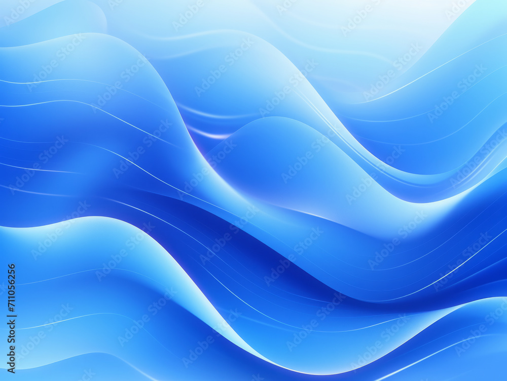 Blue Abstract Background With Wavy Lines