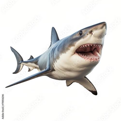 Great white shark with mouth open