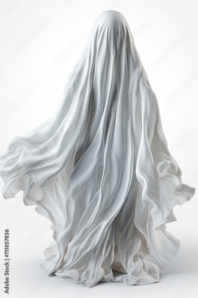 ghost sculpture white silk flowing
