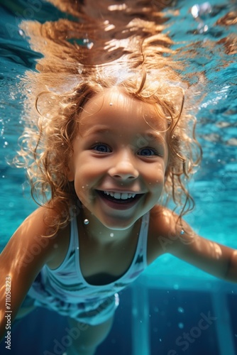 Little Girl Swimming Underwater © duyina1990