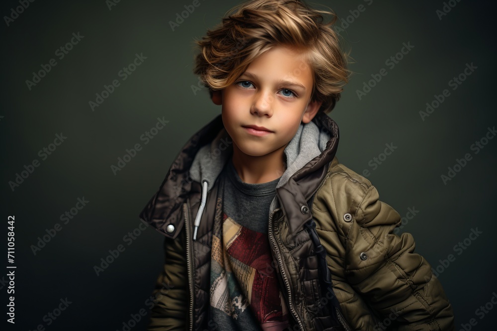 Portrait of a cute little boy in a warm jacket and scarf. Portrait of a cute little boy in a warm jacket and scarf.