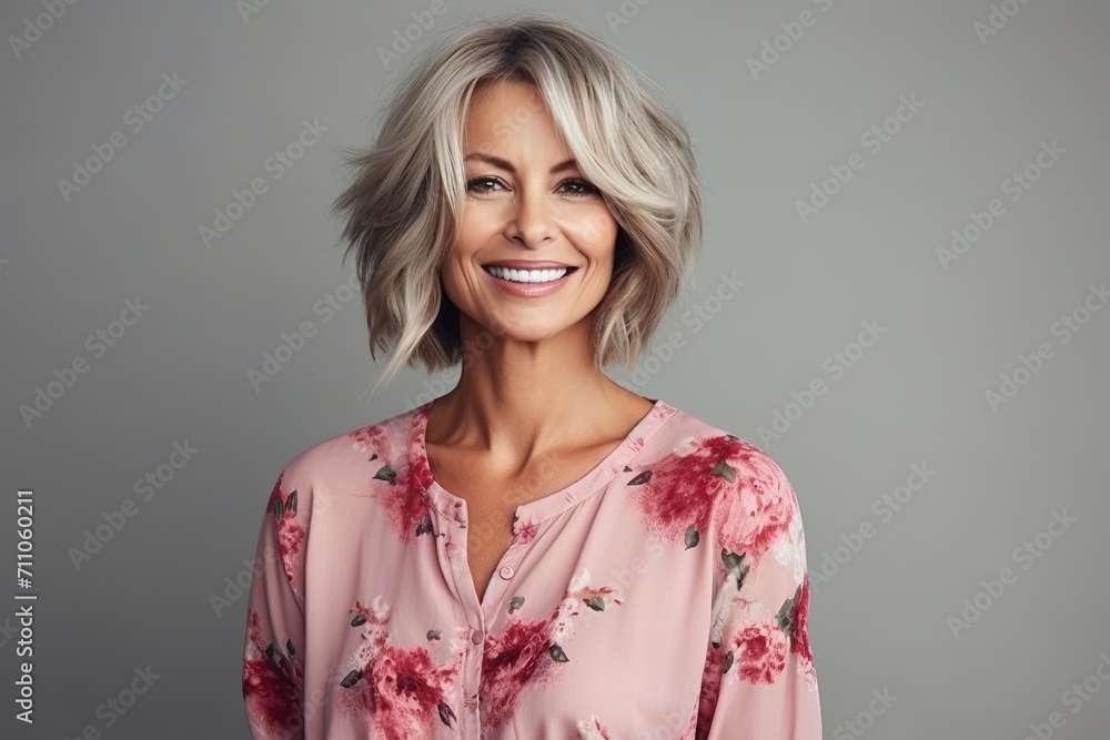 Portrait of a beautiful middle aged woman smiling at the camera. Portrait of a beautiful middle aged woman smiling at the camera.