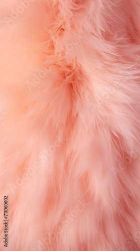 Trendy Peach soft feather texture. Background. Fashionable color. Concept of Softness, Comfort and Luxury. Perfect for wallpaper, Fashion, Textile, Interior Design. Furry surface. Vertical format