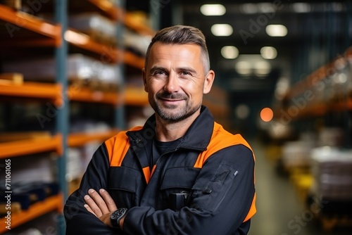 Portrait of a smiling male warehouse worker