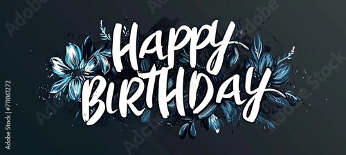 happy birthday engraved typographic lettering Generative AI