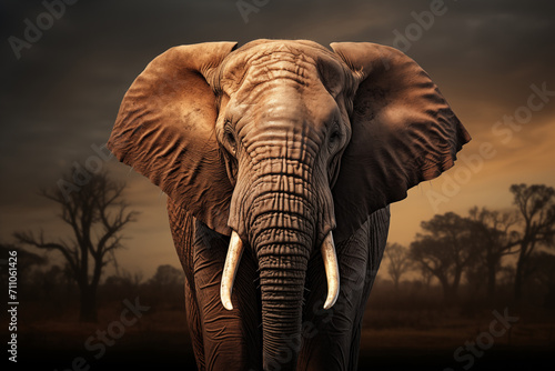 African Elephant in a Dramatic Landscape © raquel