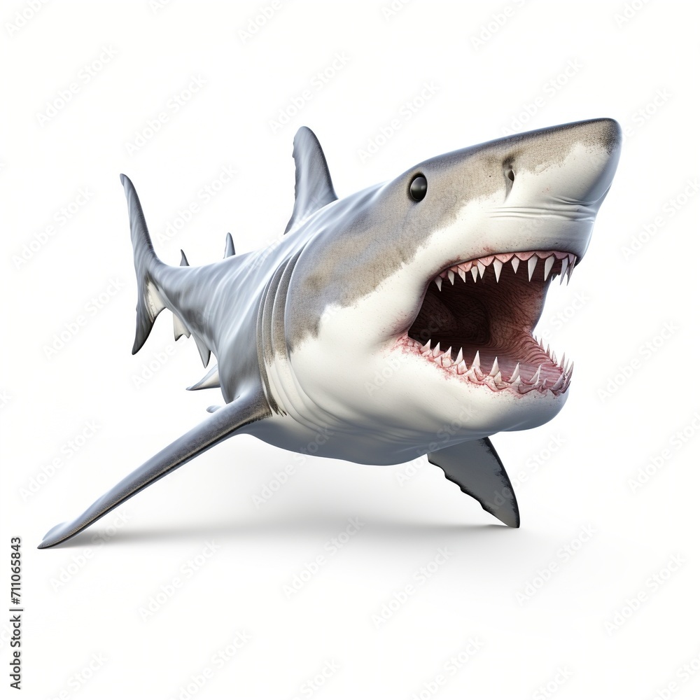 Fototapeta premium Great white shark with mouth wide open