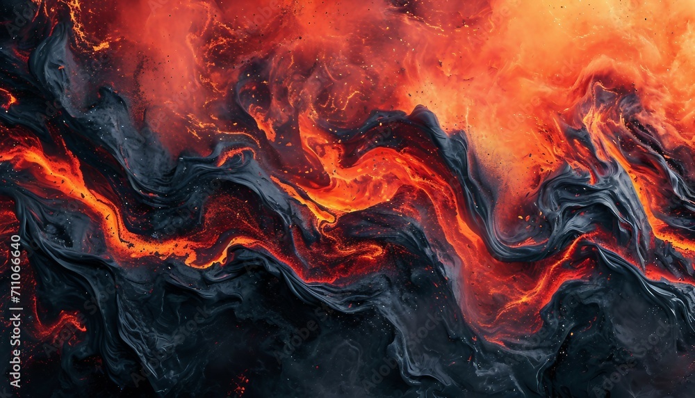 Capture the fluid and dynamic textures inspired by lava flow, adding a touch of intensity and creativity to design compositions, generative AI - obrazy, fototapety, plakaty 