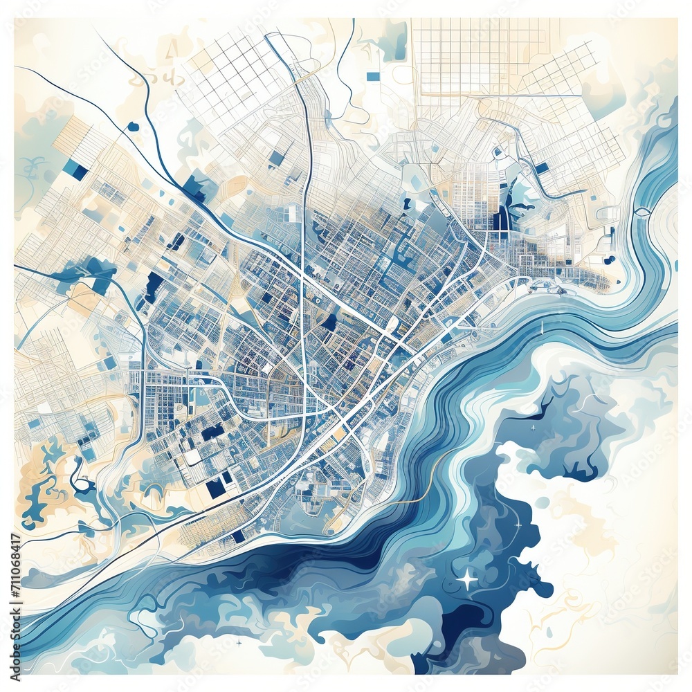 Abstract map of Saint Louis, Missouri, USA - obrazy, fototapety, plakaty 