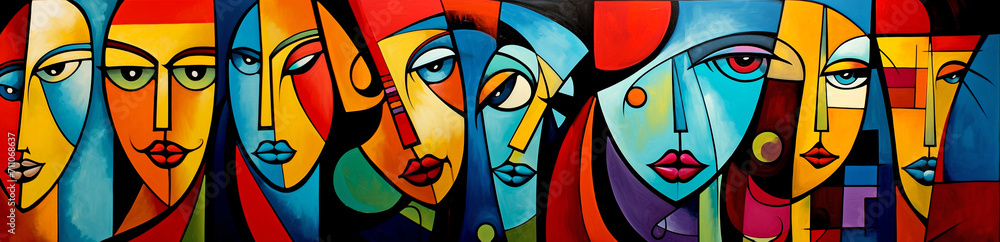 Graffiti Colorful Women - Cubism Graffiti Colorful Women - Cubism