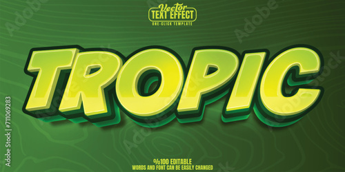 Tropic editable text effect  customizable tree and forest 3D font style