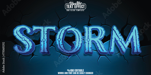 Storm editable text effect, customizable thor and viking 3D font style