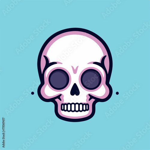 Skull in cartoon, doodle style. Image for t shirt. Isolated 2d vector illustration in logo, icon, sketch style, Eps 10. AI Generative