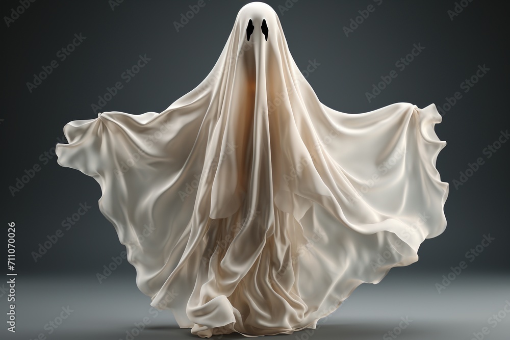 Ghostly Apparition in Ethereal White Shroud Ghostly Apparition in Ethereal White Shroud