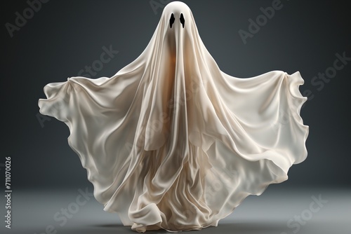 Ghostly Apparition in Ethereal White Shroud