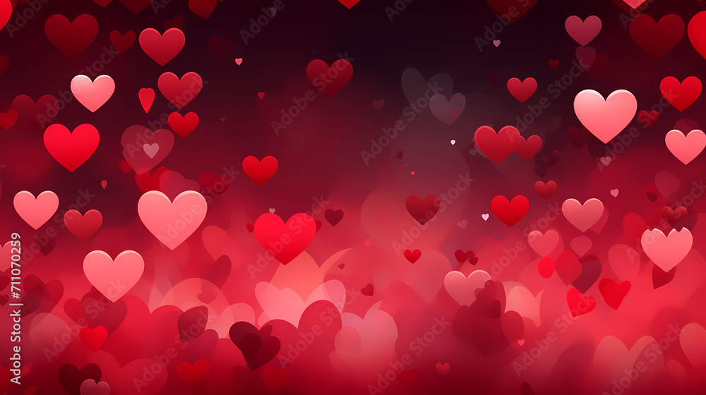 Valentine's Day, love and romance background, background with heart shapes