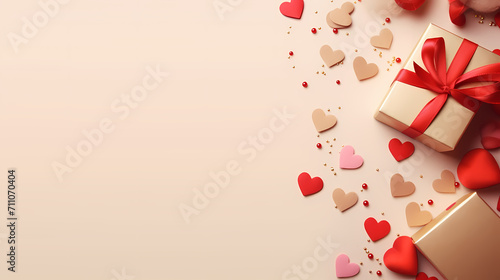 Valentine's Day, love and romance background, background with heart shapes © Derby