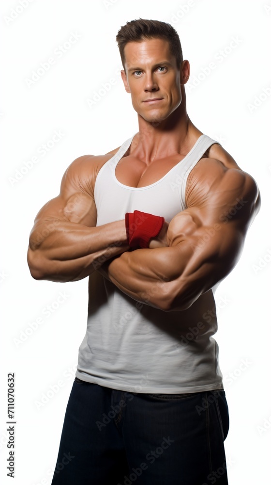 muscular man with arms crossed