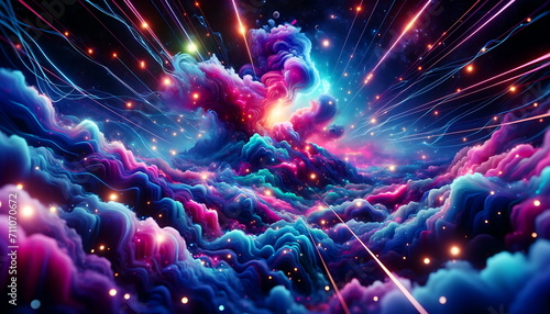 Vibrant Cosmic Journey Abstract Space Nebula, wallpaper space background