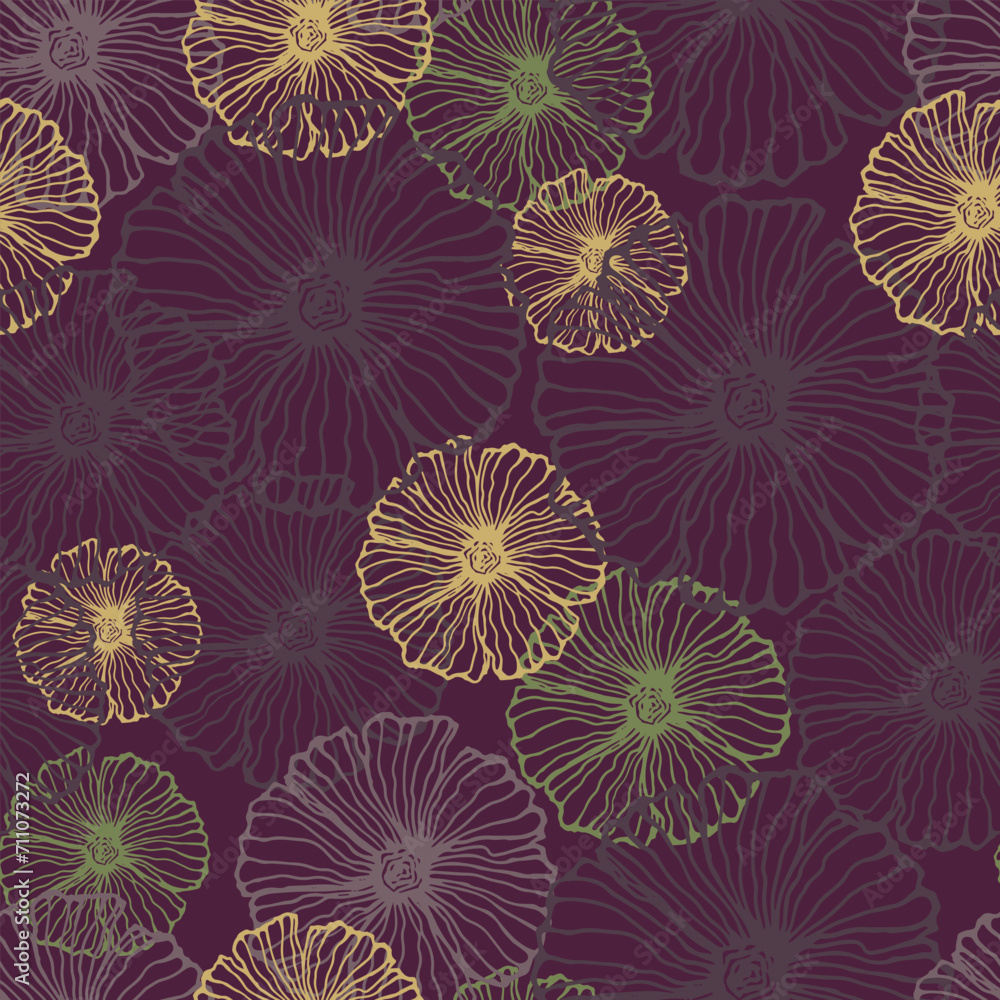 Seamless patterns. A set of summer flowers is a simple flat modern pattern. A collection of floral textures for textiles and fashion design. Botanical print. Seamless patterns. A set of summer flowers is a simple flat modern pattern. A collection of floral textures for textiles and fashion design. Botanical print.