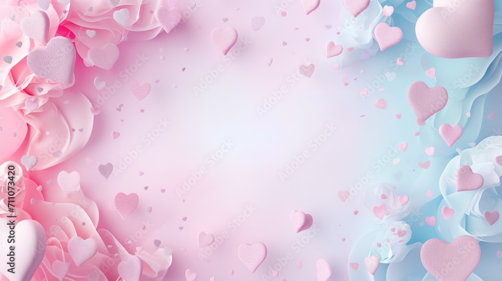 Valentine background with hearts.