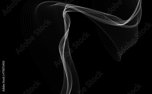 Fototapeta Naklejka Na Ścianę i Meble -  Dark abstract background with a glowing abstract waves