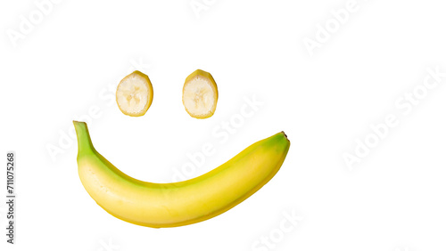 A yellow banana arranged to bring a smile to your face.