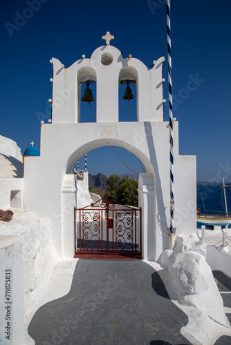 View of Oia town in Santorini island in Greece