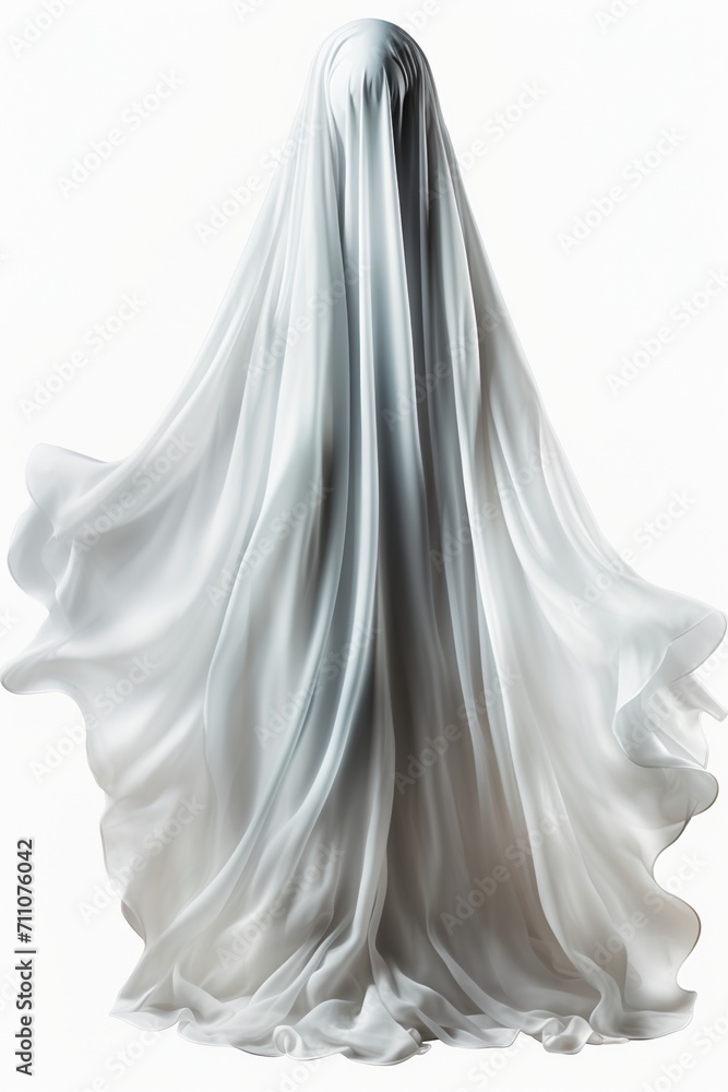 ghost figure covered with white cloth