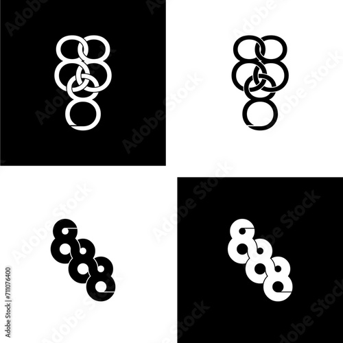 888 typography letter monogram logo design set