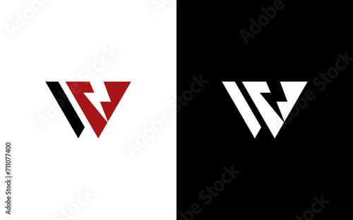 initial letter W icon logo design template with lightning - thunder - bolt - electric - vector