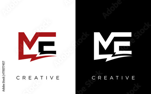 Letter ME logo combined with lightning icon shape