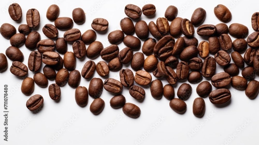Coffee beans on a white background. Neural network AI generated art Coffee beans on a white background. Neural network AI generated art