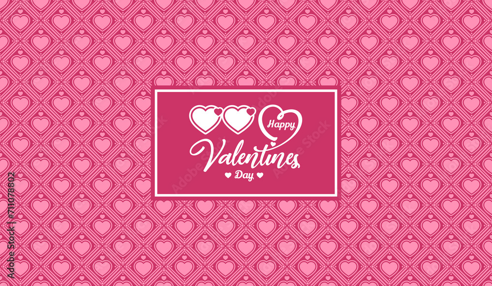 Happy Valentine's day background. Seamless vector pattern with pink hearts for wedding, valentine's day, birthday. Place for text. Horizontal, ornaments for banners, postcards, wallpaper Happy Valentine's day background. Seamless vector pattern with pink hearts for wedding, valentine's day, birthday. Place for text. Horizontal, ornaments for banners, postcards, wallpaper