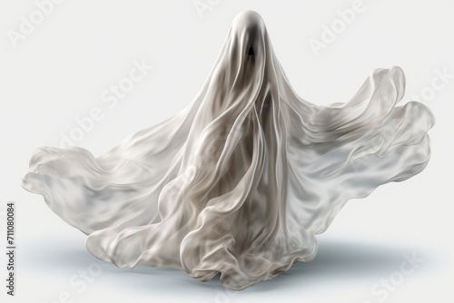 Ghostly Apparition in Flowing White Fabric
