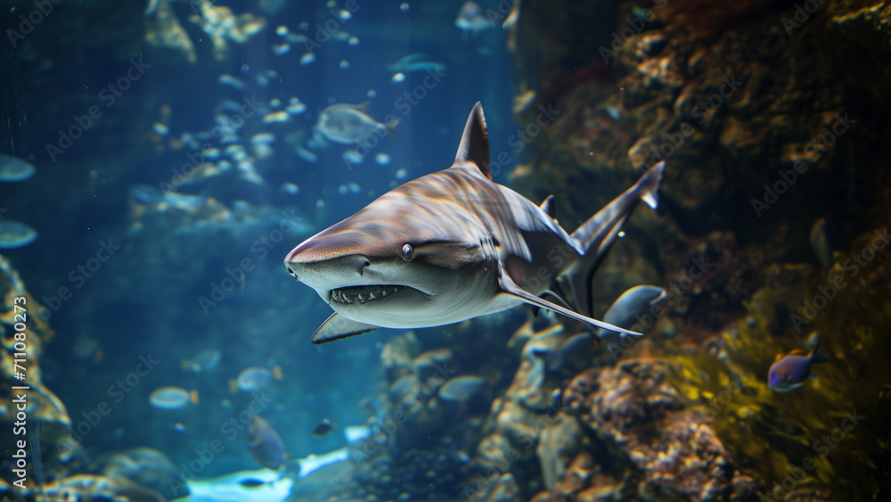Fototapeta premium Shark in a Majestic Aquarium