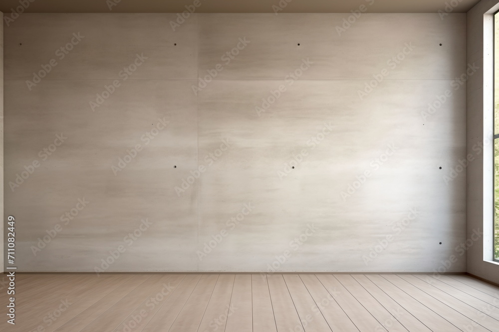 Empty room with wooden floor and concrete wall Empty room with wooden floor and concrete wall