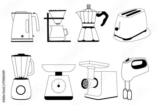 A set of kitchen accessories