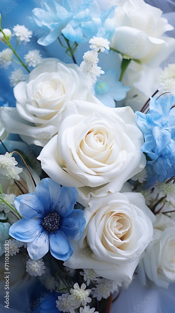 White and blue flowers White and blue flowers