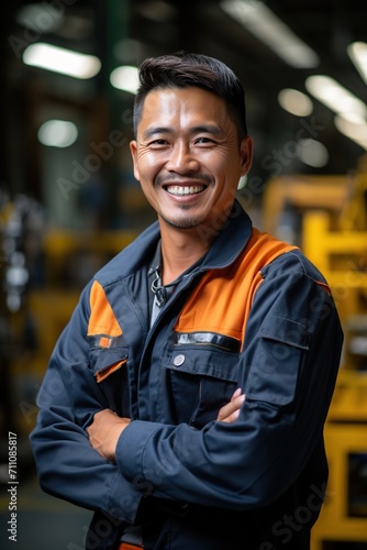 Portrait of a happy factory worker