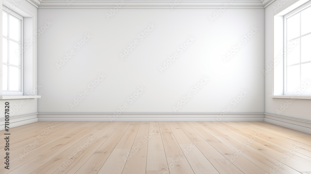 Rendering of a white wall view, illustration of an antique wooden floor interior, White empty room interior. The inside of the background. Nordic house interior.empty wall for writing Rendering of a white wall view, illustration of an antique wooden floor interior, White empty room interior. The inside of the background. Nordic house interior.empty wall for writing