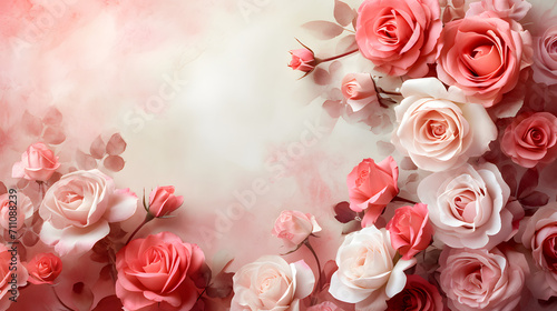 An exquisite bouquet of vibrant pink and delicate white roses  blooming in a lush garden  perfect for gifting on valentine s day or adding a touch of elegance to any floral arrangement with their bea