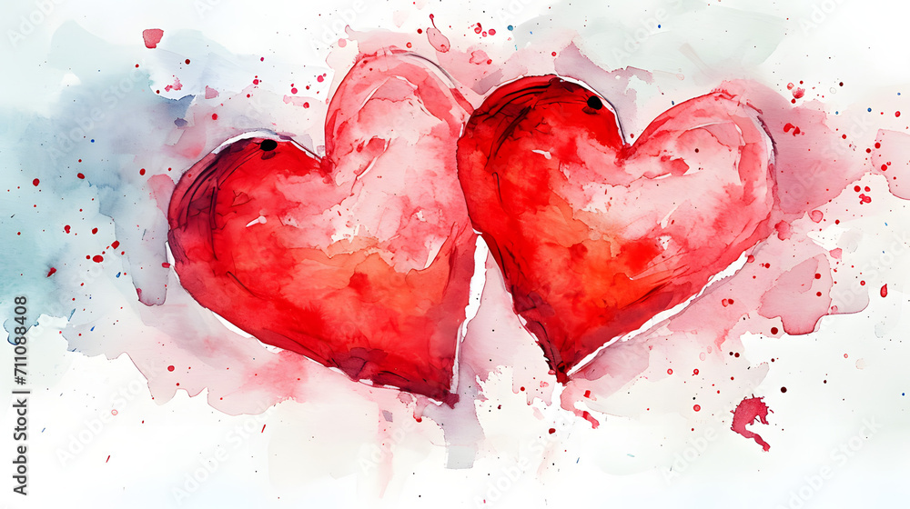 Vibrant watercolor strokes bring to life a heart-shaped composition, featuring luscious fruit and passionate shades of red, evoking feelings of love and artistic expression perfect for valentine's da
