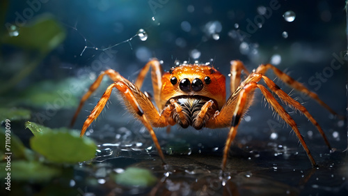 illustration spider on a web