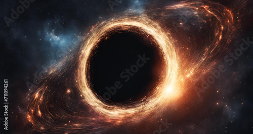 Cosmic celestial phenomenon that is black hole, Black hole and a disk of glowing plasma. supermassive singularity in outer space, Black hole and a disk of glowing plasma.