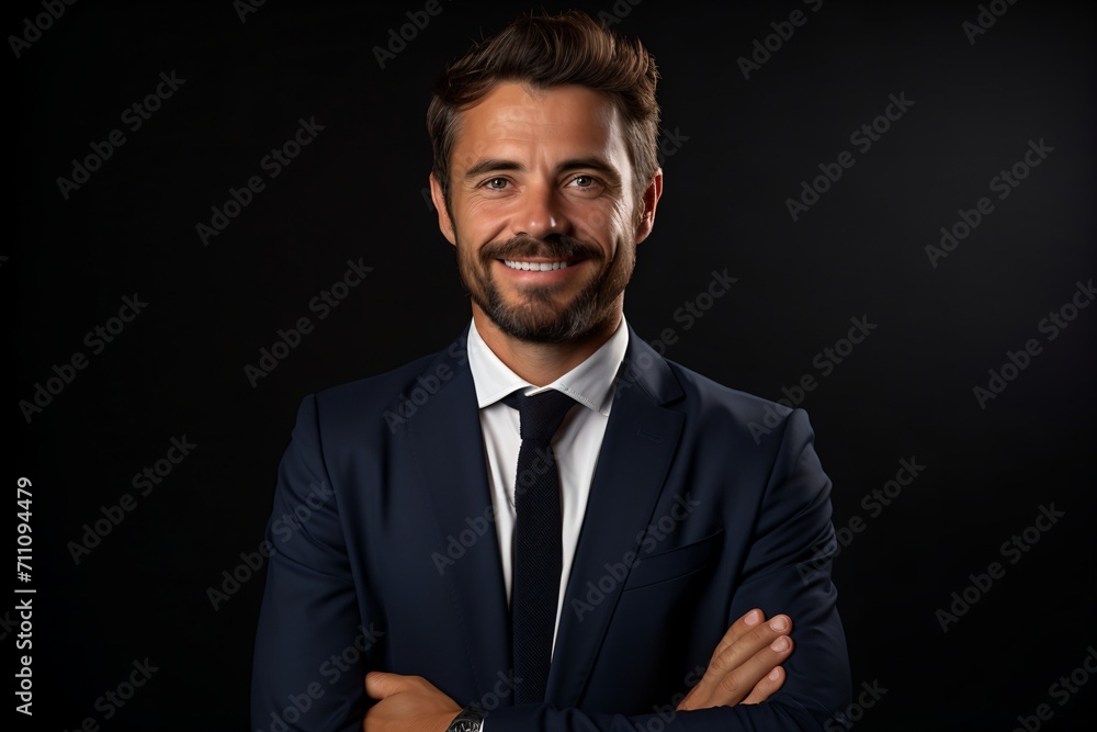 Confident Businessman in Suit Smiling Confident Businessman in Suit Smiling