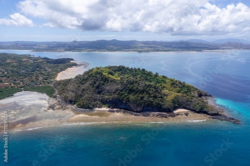 Aerial view of Sakatia island, near to Nosy be island,Madagaskar 